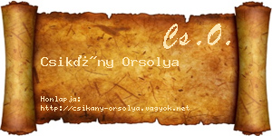Csikány Orsolya névjegykártya