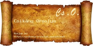 Csikány Orsolya névjegykártya
